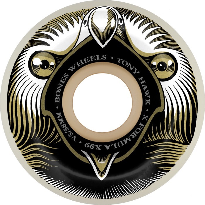 Bones X-Formula Hawk Beak & Destroy Side Cut V5 99A 58mm Skateboard Wheels