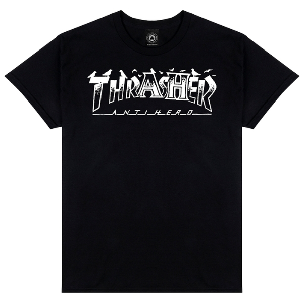 Thrasher X Antihero Pigeon Mag Black T-Shirt [Size: M]