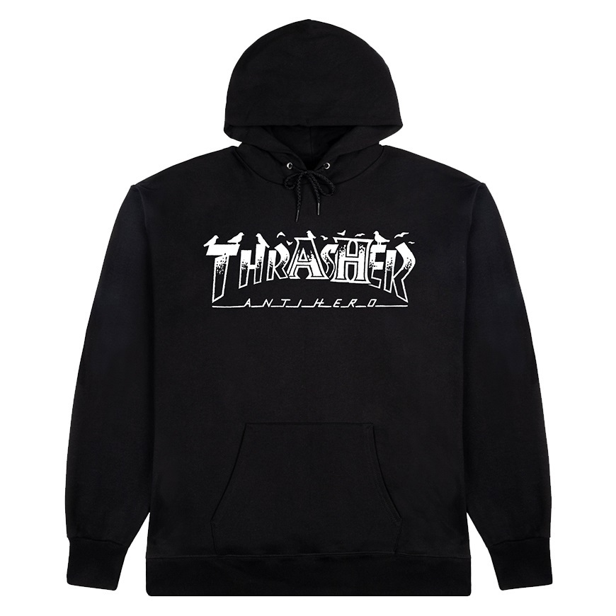 Thrasher X Antihero Pigeon Mag Black Hoodie [Size: M]