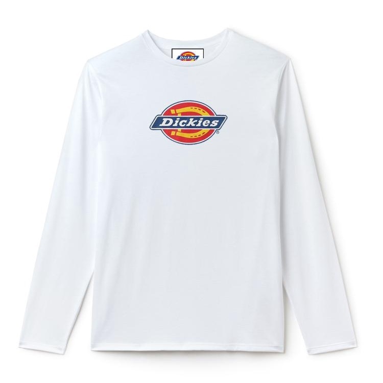 Dickies Jersey Brand Logo Print White Long Sleeve Shirt [Size: M]