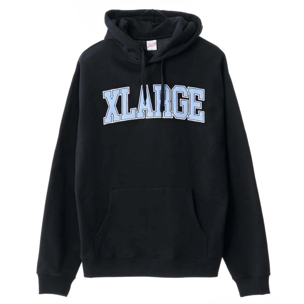 XLarge Satin College Solid Black Hoodie [Size: L]