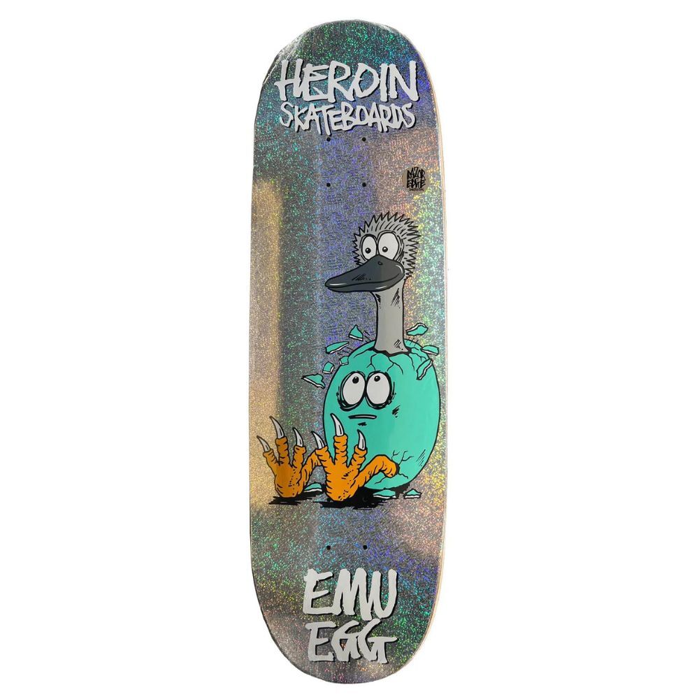 Heroin Emu Egg Holographic Symmetrical 9.25 Skateboard Deck