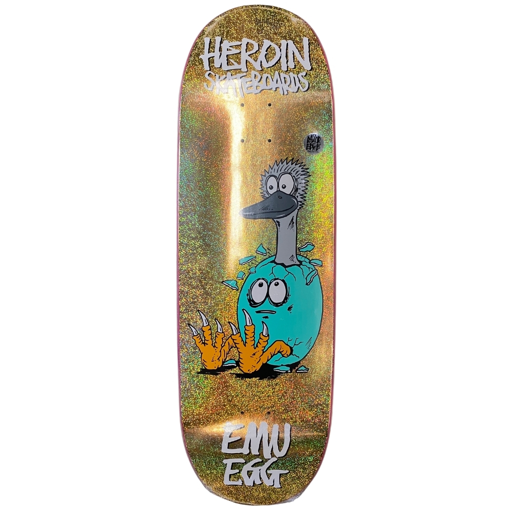 Heroin Emu Egg Gold Foil 10.0 Skateboard Deck