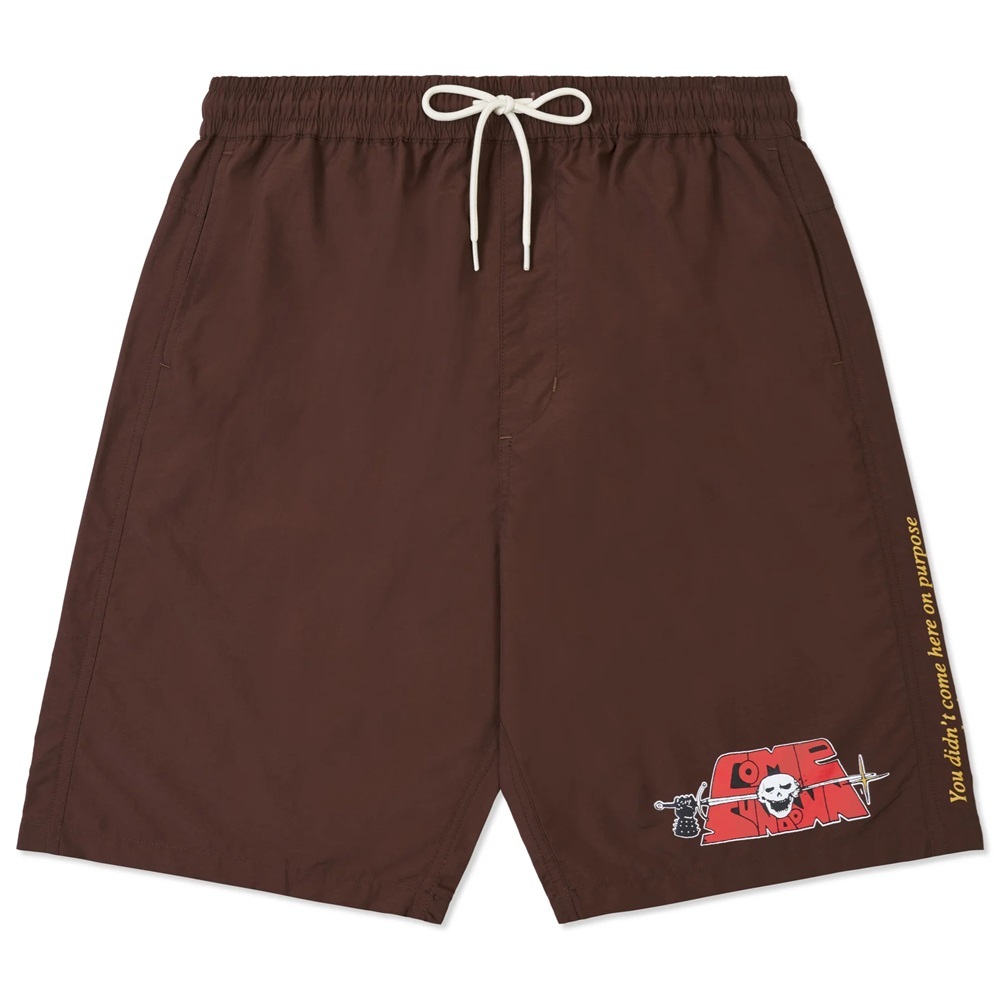 Come Sundown Split Brown Shorts [Size: S]