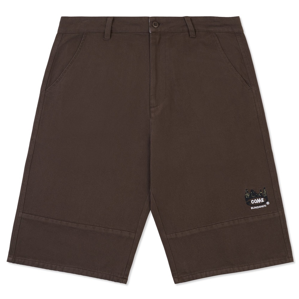 Come Sundown Toil Washed Brown Shorts [Size: 32]