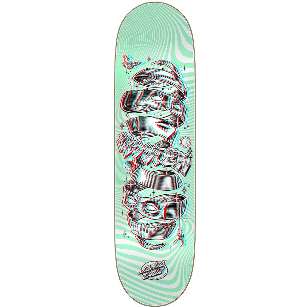 Santa Cruz Unwound Anaglyph Wooten 8.5 Skateboard Deck