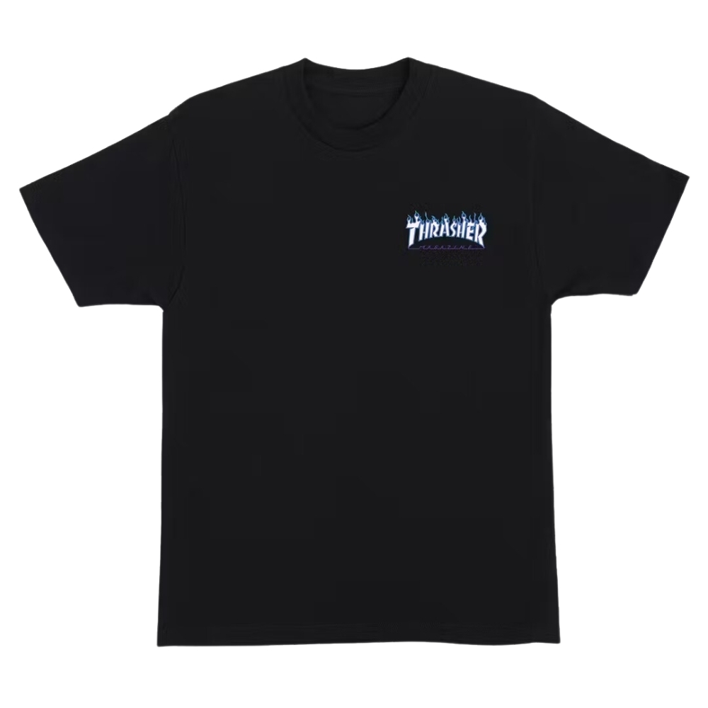 Santa Cruz X Thrasher Flame Dot Black T-Shirt [Size: M]