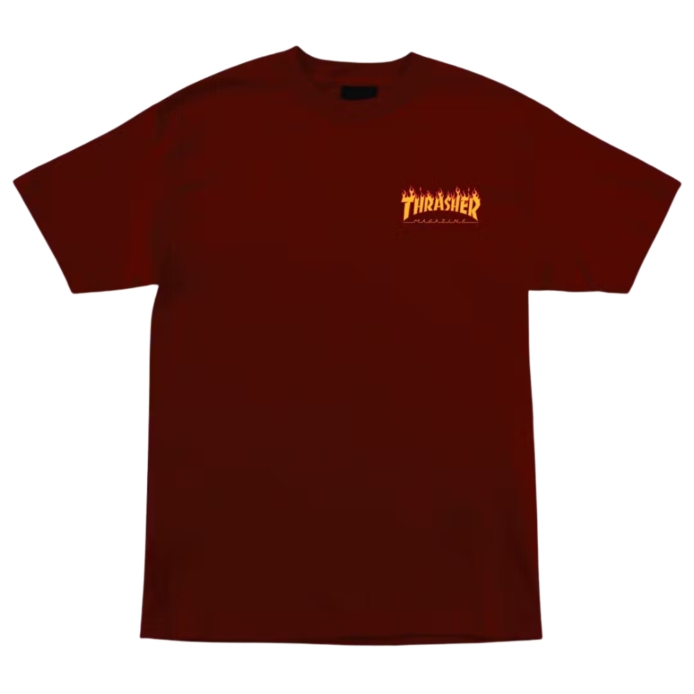 Santa Cruz X Thrasher Flame Dot Burgundy T-Shirt [Size: M]