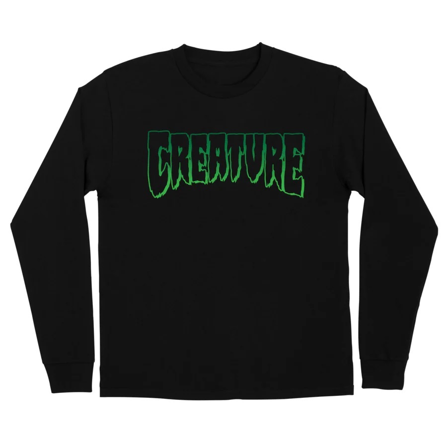 Creature Logo Outline Black Long Sleeve Shirt [Size: XL]