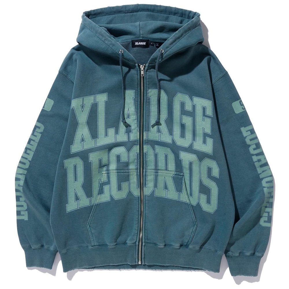 XLarge Pigment College Logo Green Zip Hoodie [Size: M]