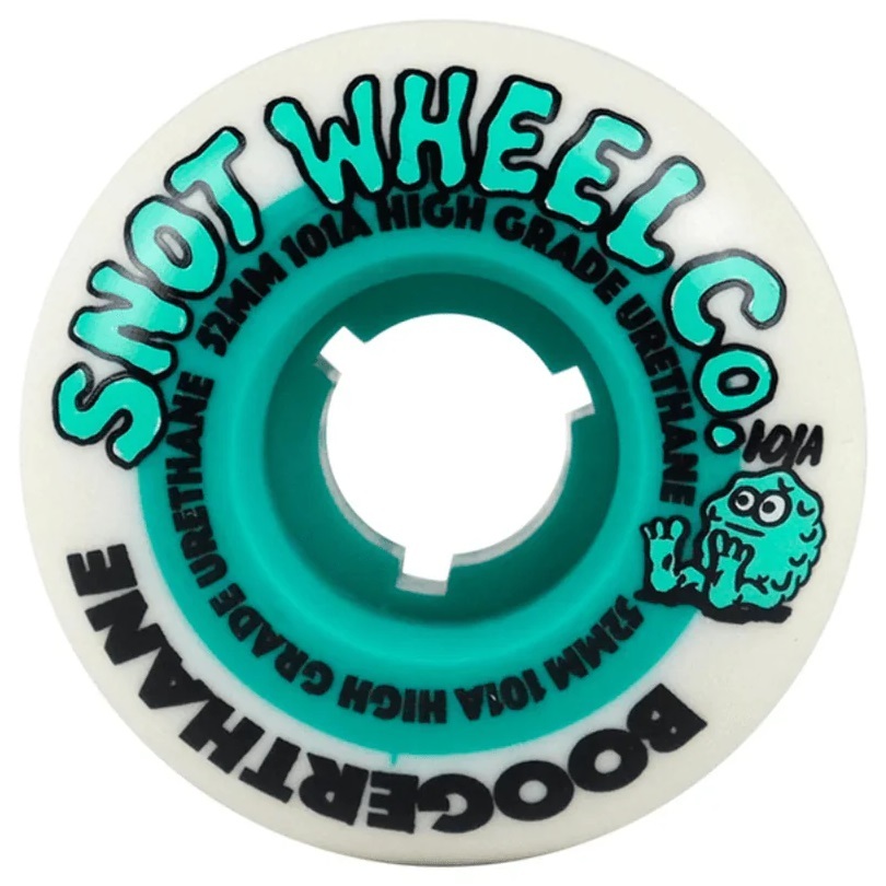 Snot Wheel Co Boogerthane White Teal 101A 52mm Skateboard Wheels