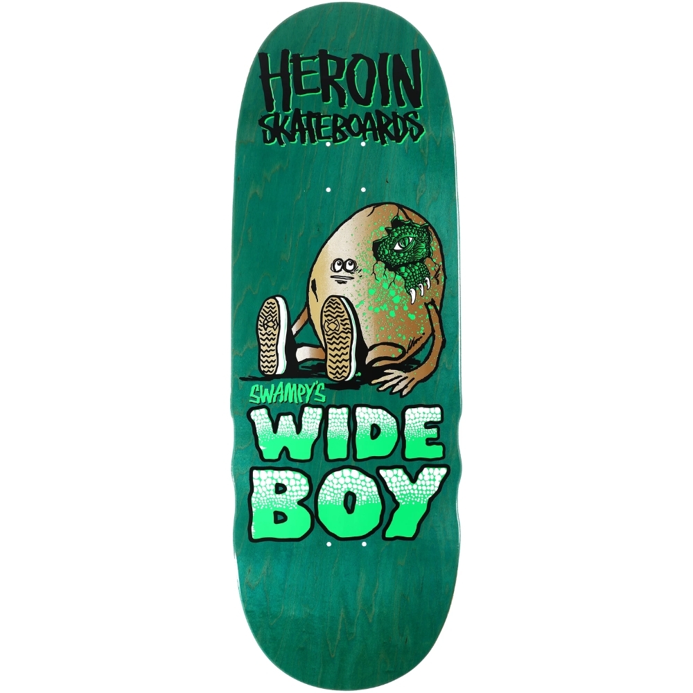 Heroin Swampy's Wide Boy Teal 10.75 Skateboard Deck