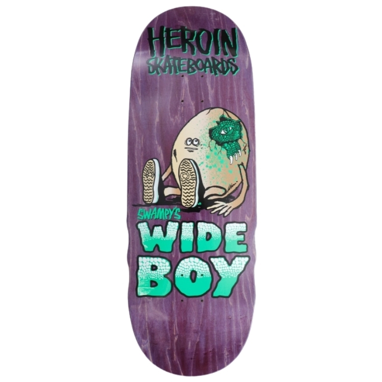 Heroin Swampy's Wide Boy Purple 10.75 Skateboard Deck