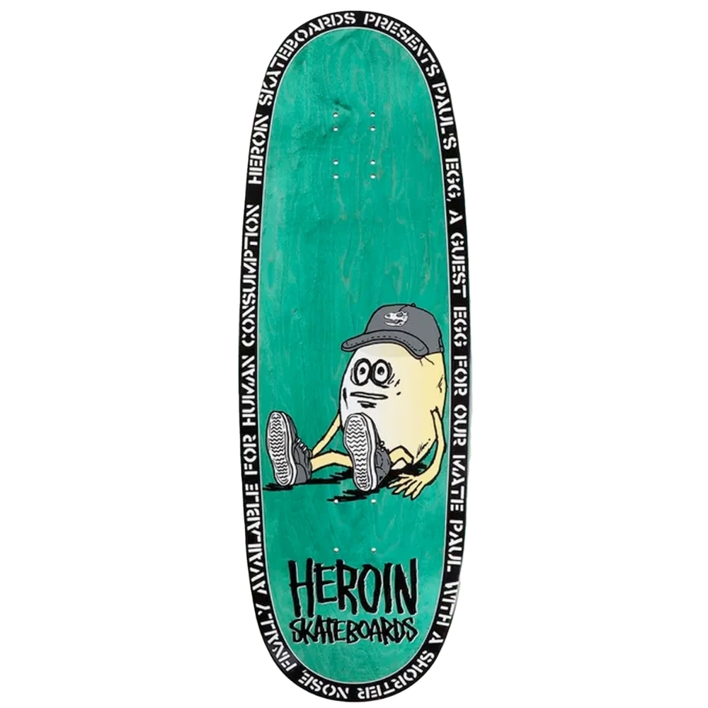 Heroin Paul's Egg Teal 10.4 Skateboard Deck