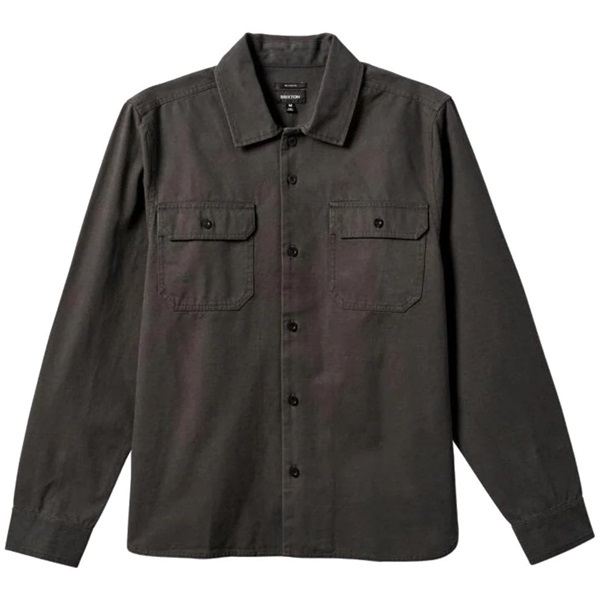 Brixton Bowery Surplus Overshirt Washed Black Button Up Shirt [Size: S]