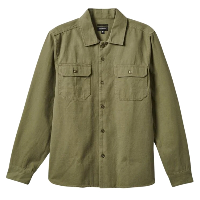 Brixton Bowery Surplus Overshirt Olive Surplus Button Up Shirt [Size: M]