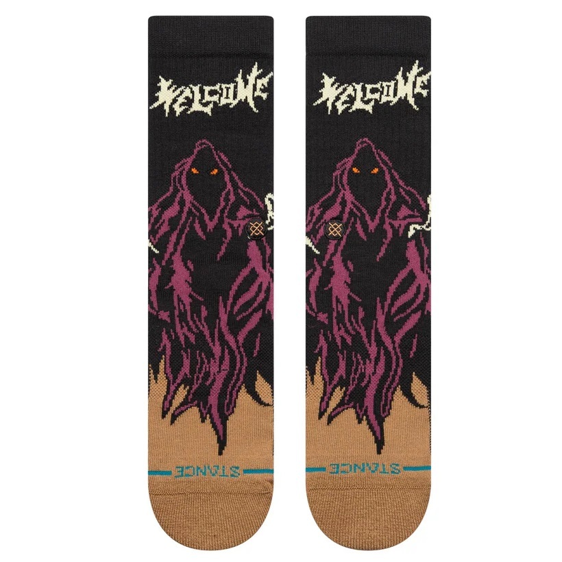 Stance Welcome Skelly Crew Black Large Mens Socks