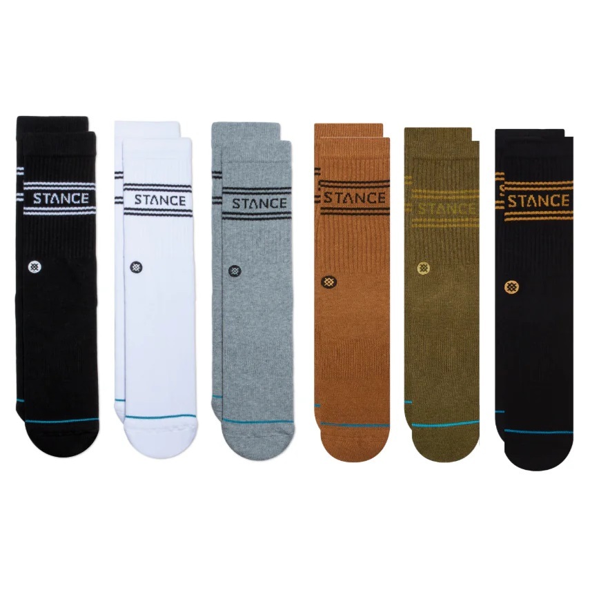 Stance Basic Crew 6 Pack Multi Large Mens Socks