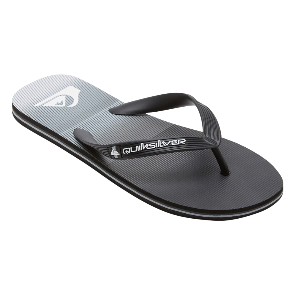 Quiksilver Molokai Stripe Black Grey Black Thongs [Size: US 12]