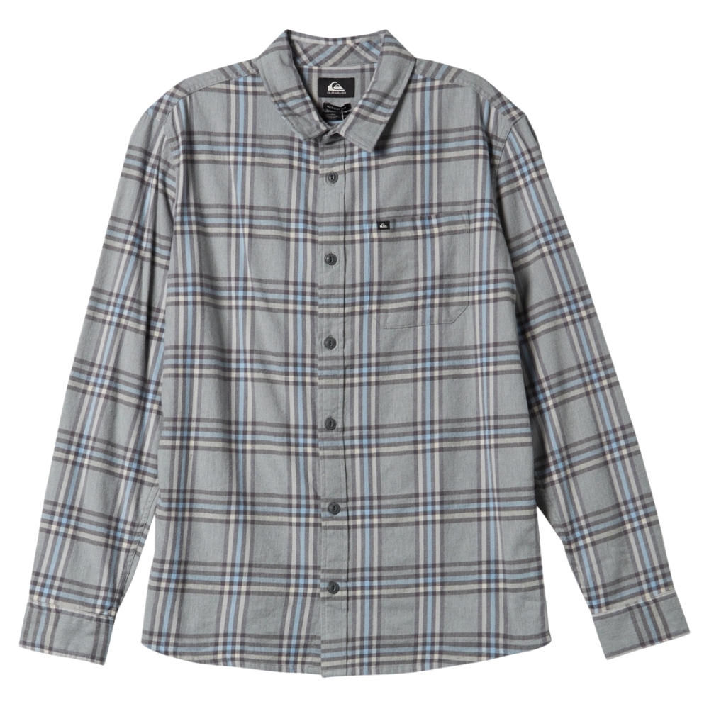 Quiksilver Sanders Brey Heather Flannel Button Up Shirt [Size: M]