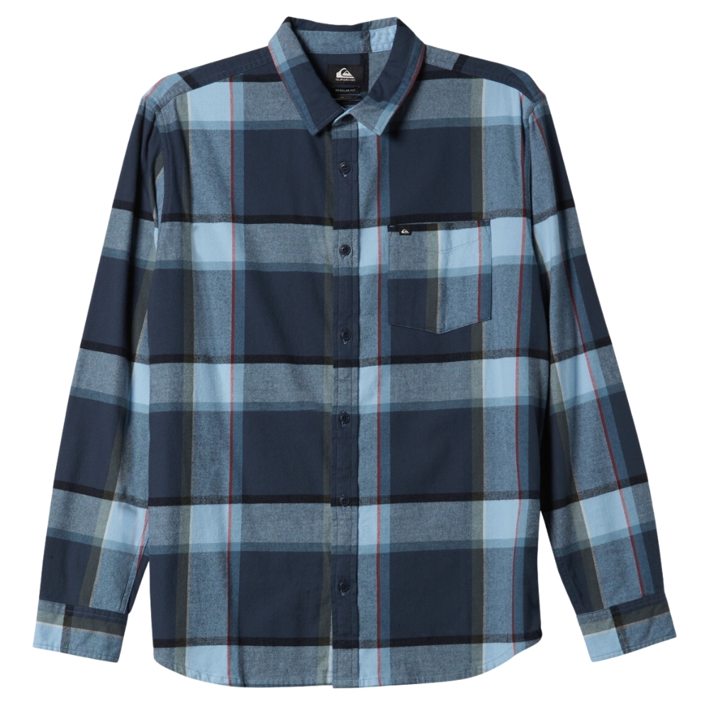 Quiksilver Brooks Midnight Navy Flannel Button Up Shirt [Size: M]