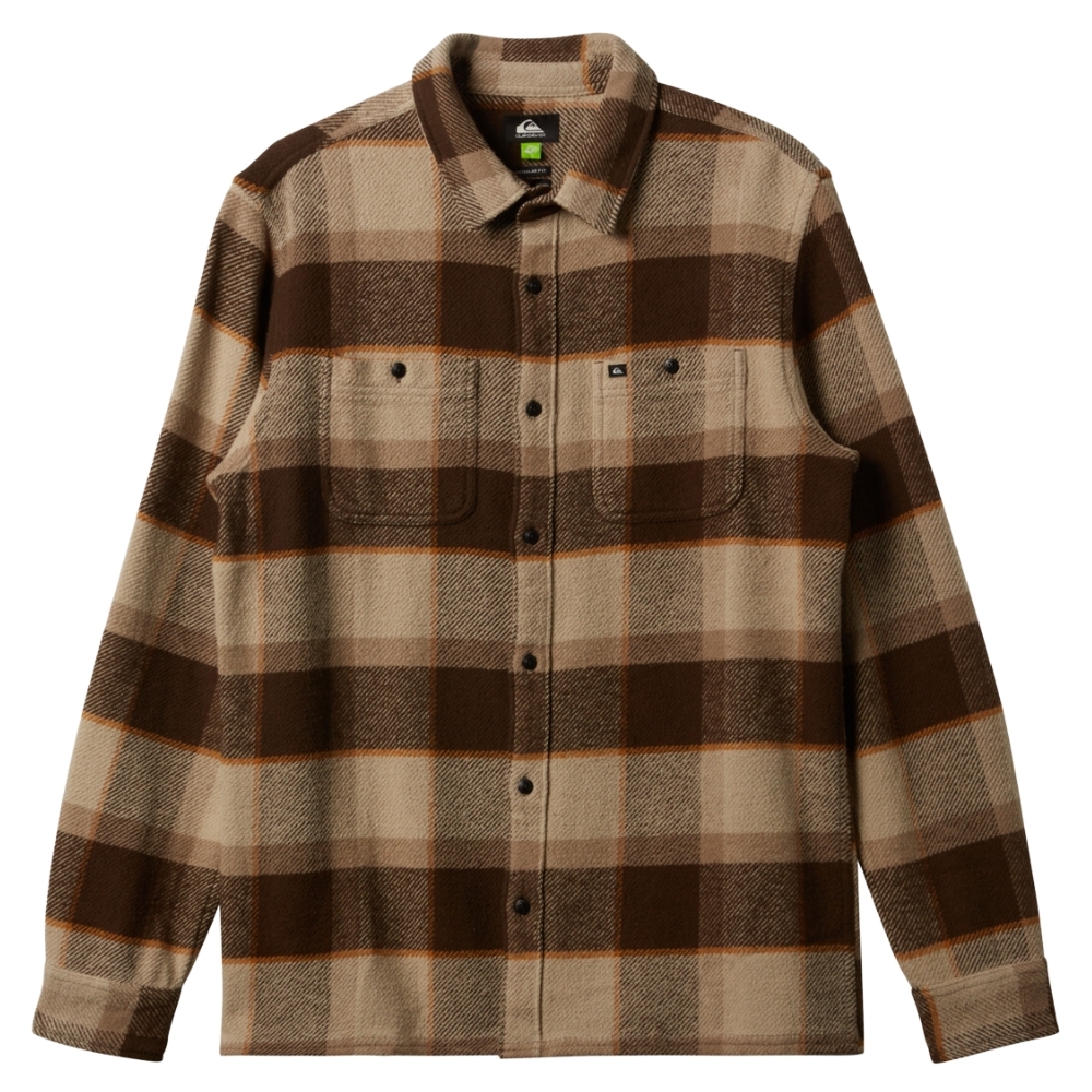 Quiksilver New Seeker Dark Brown Flannel Button Up Shirt [Size: M]