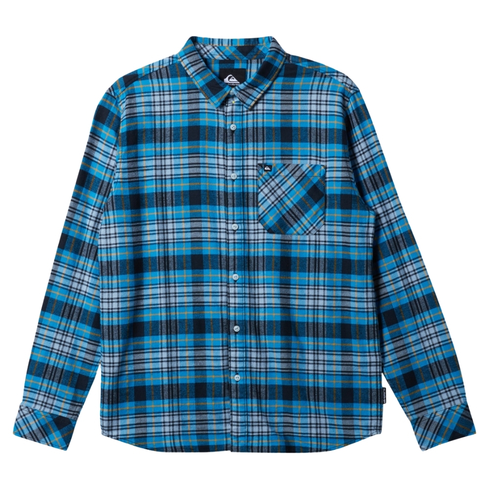 Quiksilver Classic Swedish Blue Flannel Button Up Shirt [Size: M]