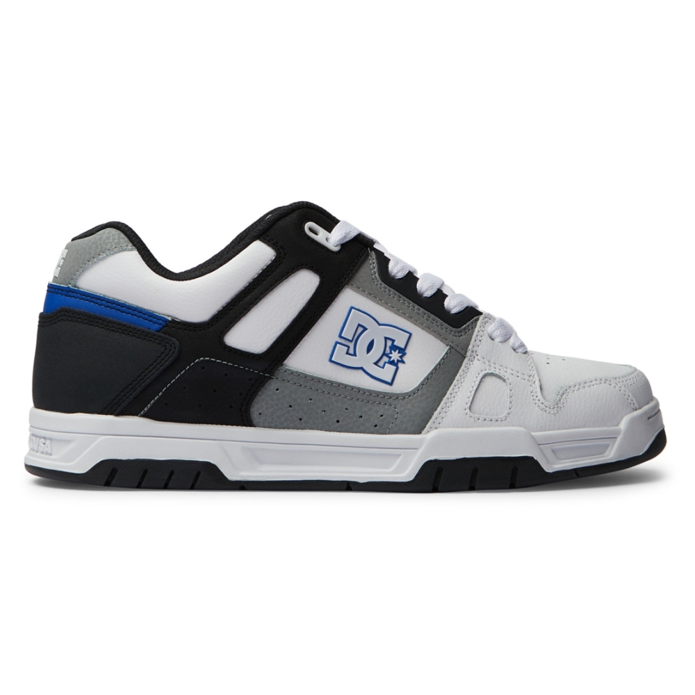 DC Stag White Grey Blue Mens Skate Shoes [Size: US 10]