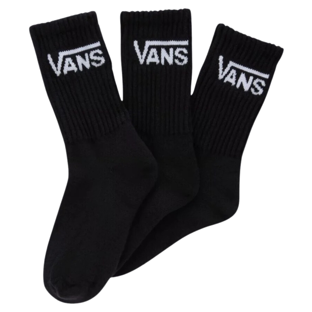 Vans Crew Black Size 10-13.5 3 Pack Youth Socks