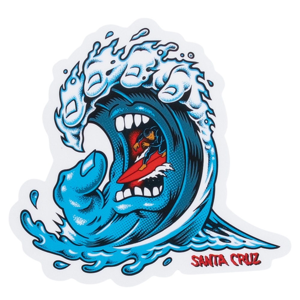 Santa Cruz Screaming Wave Blue Decal Sticker