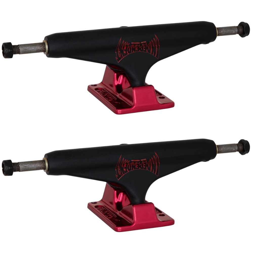 Independent Forged Hollow Voltage Black Red Set Of 2 Skateboard Trucks [Size: 139]