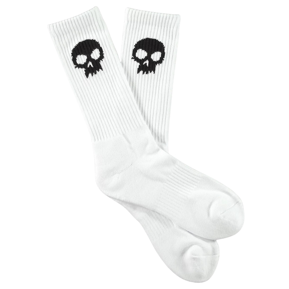 Zero Skull Crew White Socks