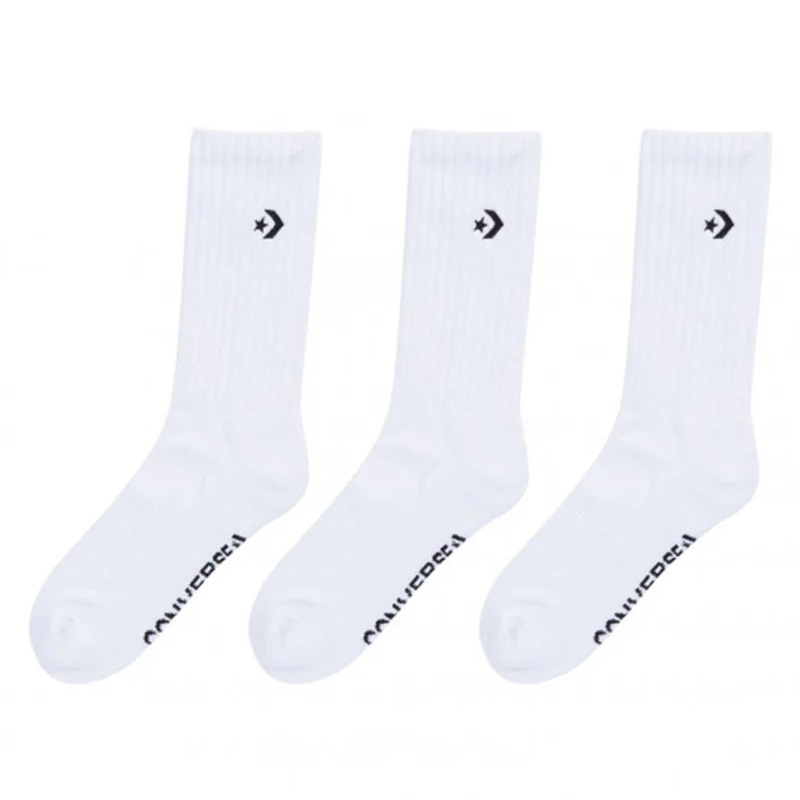 Converse Star Chevron Crew White Black Size 11-14 3 Pack Socks