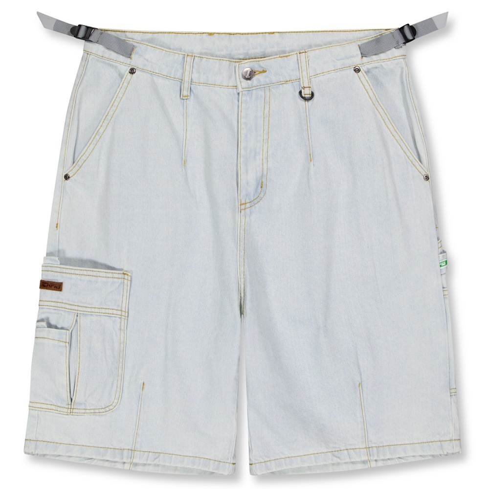 Ichpig Denim Utility Light Washed Indigo Shorts [Size: S]