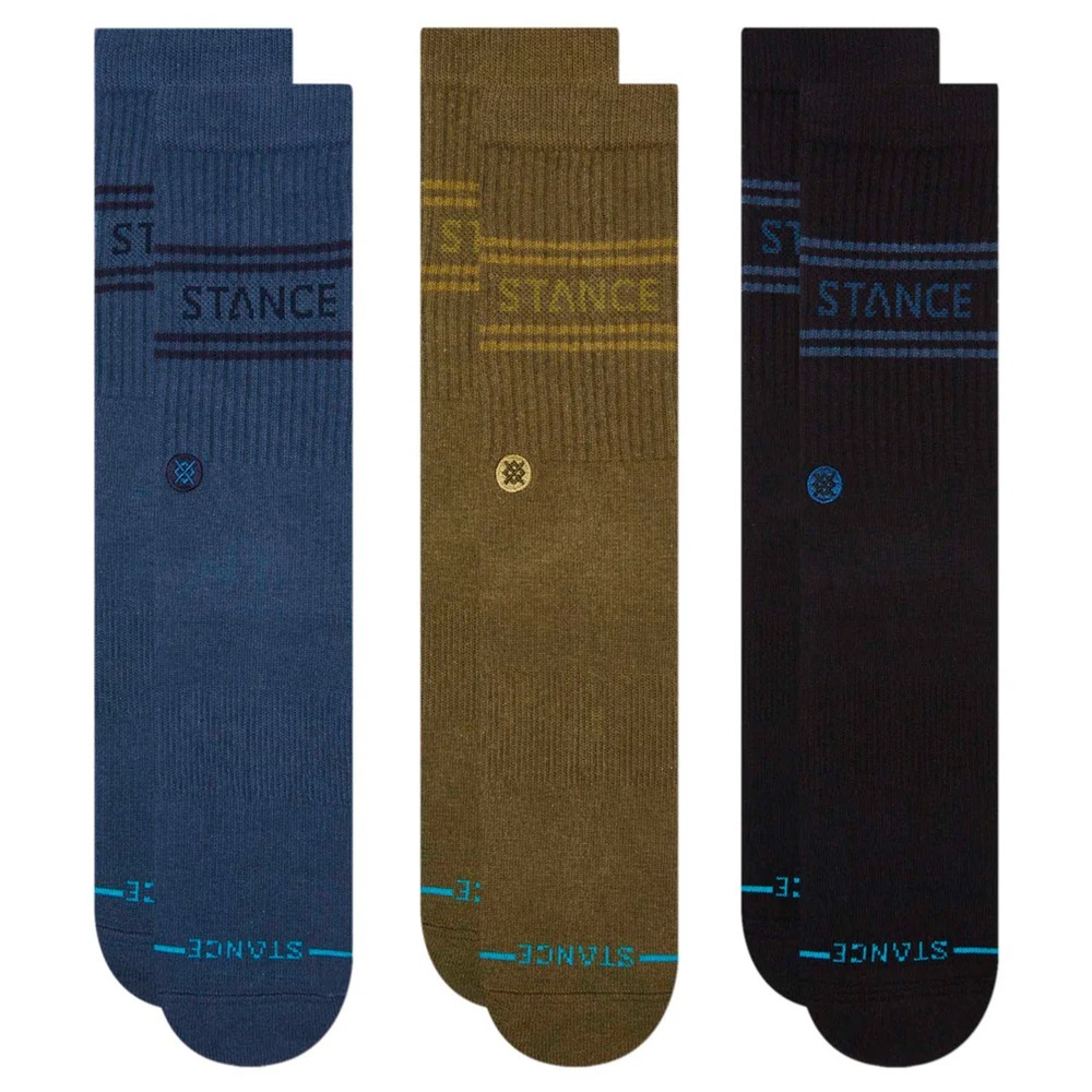 Stance Basic Crew 3 Pack Army Medium Mens Socks