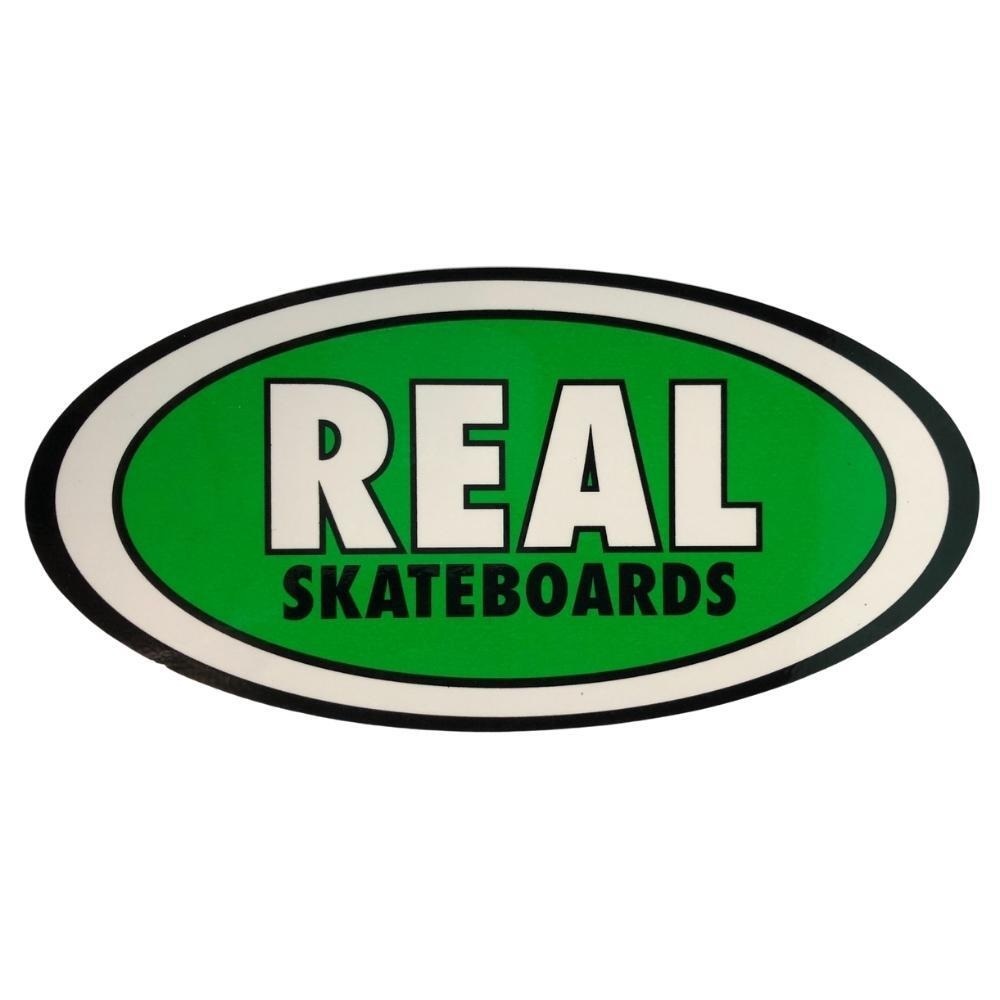 Real Staple Ovals Small Skateboard Sticker [Colour: Green]