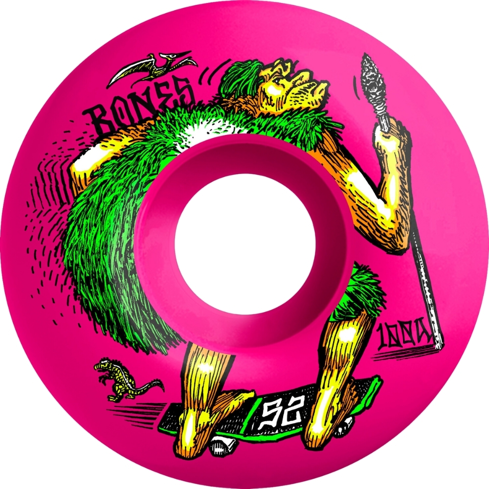 Bones OG 100's Neonderthal Pink V4 100A 52mm Skateboard Wheels