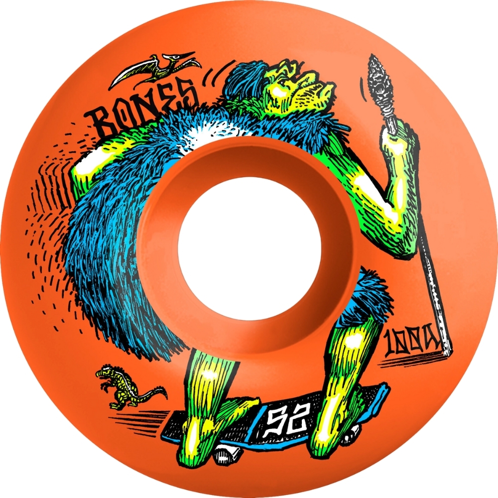 Bones OG 100's Neonderthal Orange V4 100A 52mm Skateboard Wheels