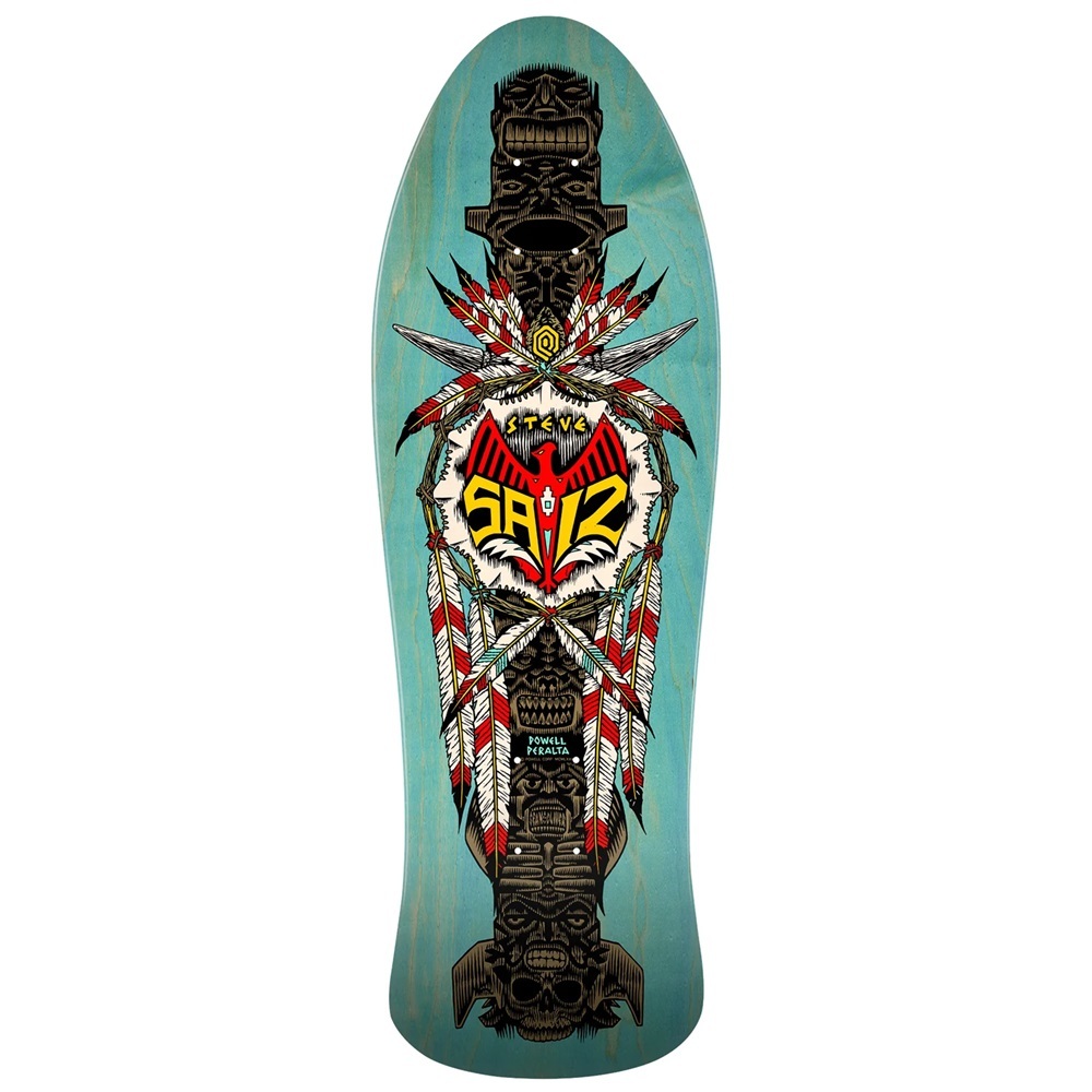 Powell Peralta Steve Saiz Totem Teal 10.0 Skateboard Deck