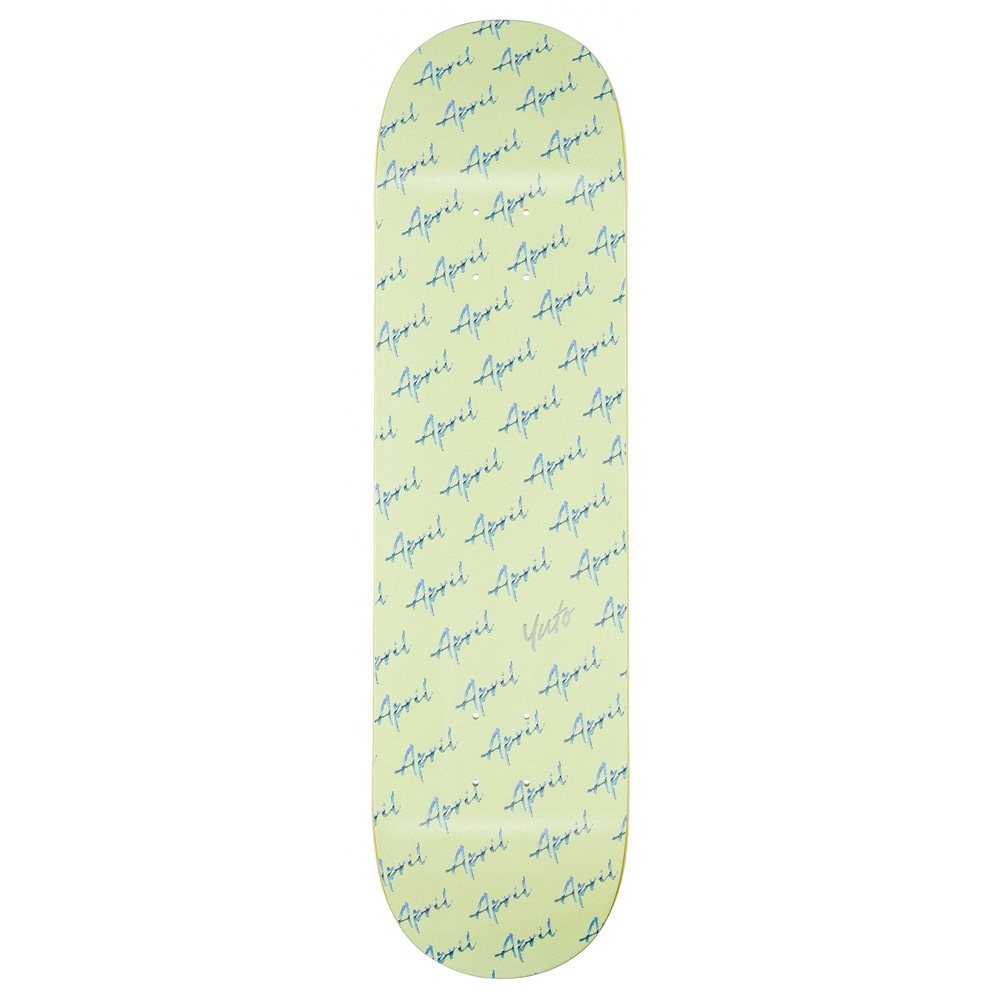 April Yuto Horigome Chrome Logo Script Green 8.25 Skateboard Deck