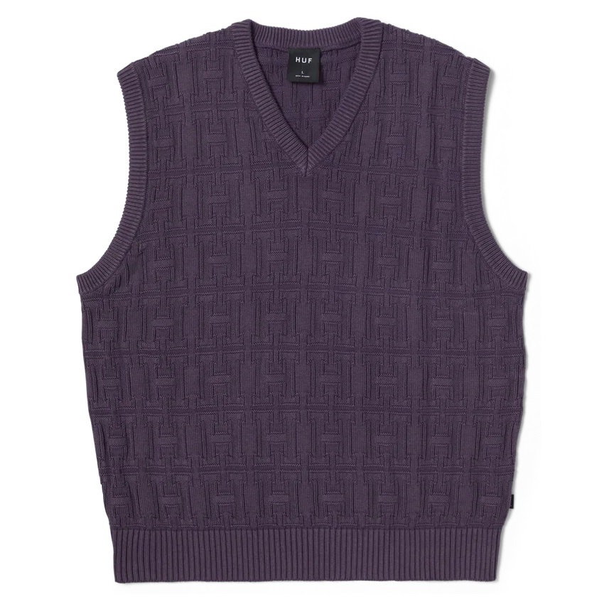 Huf Interlaced Jacquard Overdyed Raisin Vest [Size: XL]