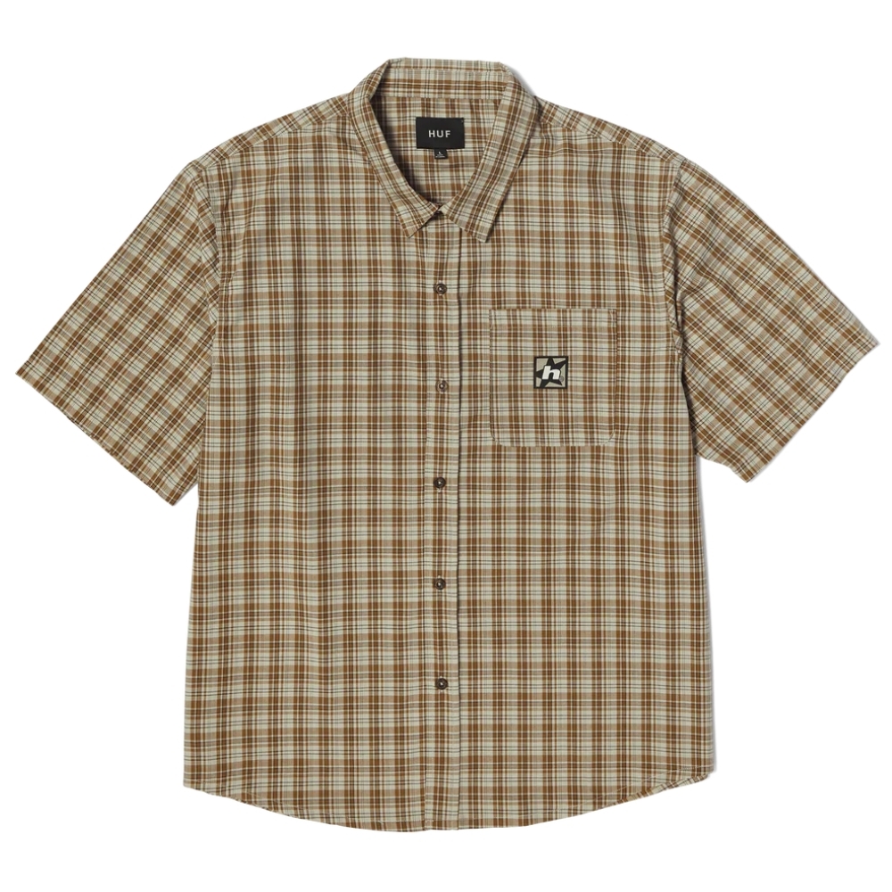 Huf H Star Plaid Putty Button Up Shirt [Size: L]