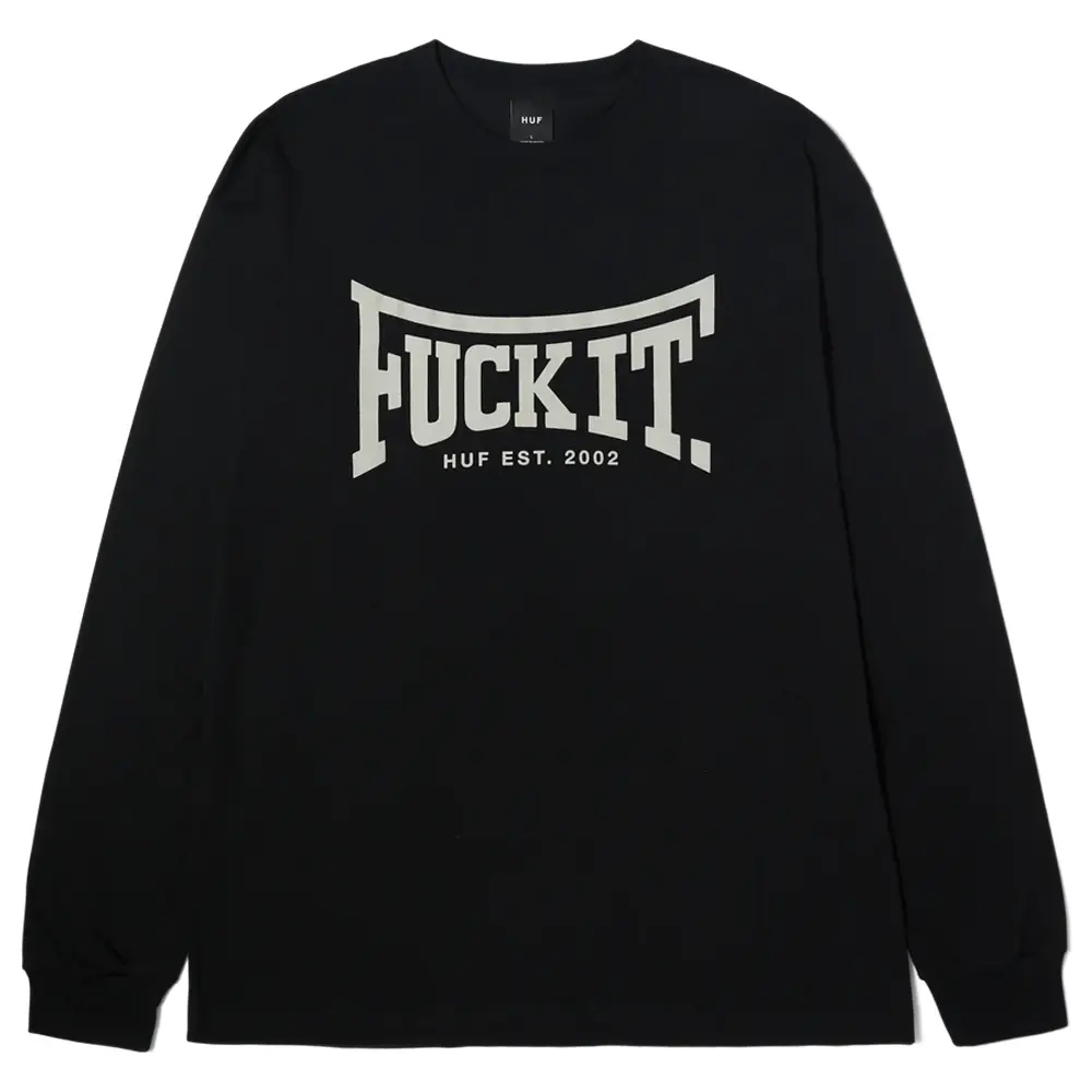 HUF Throwing Hands Black Long Sleeve Shirt [Size: L]