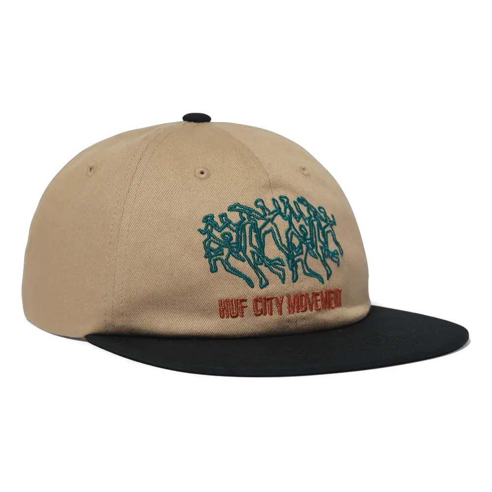 HUF Movement Brown 6 Panel Snapback Hat