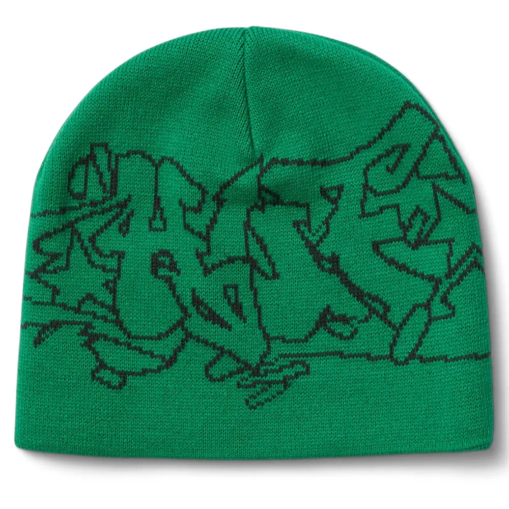 HUF Outlines Skull Green Beanie