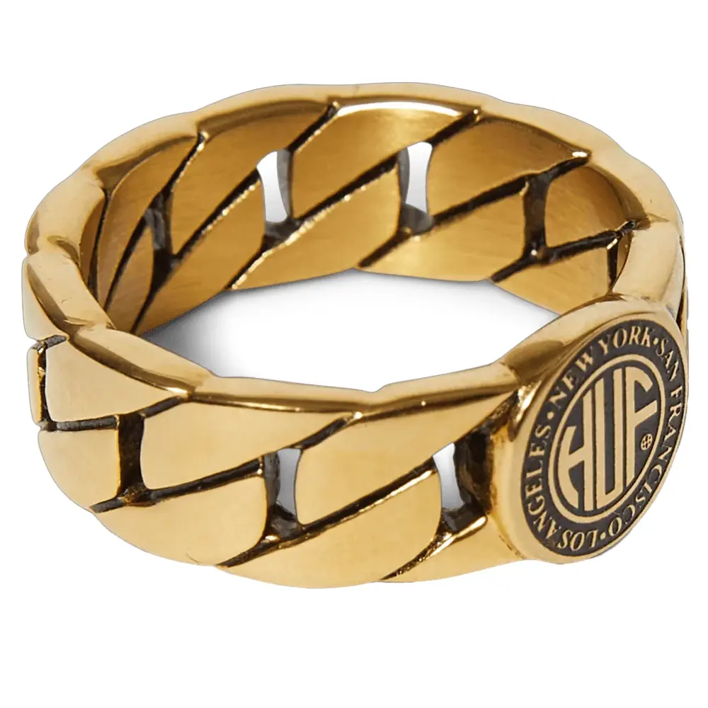 Huf Regional Cuban Link Gold Ring [Size: 8]