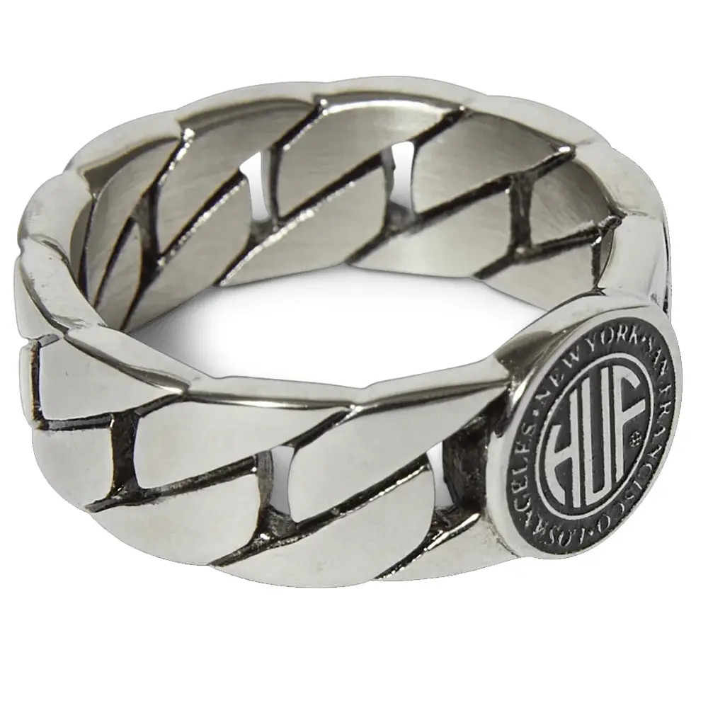 Huf Regional Cuban Link Silver Ring [Size: 8]