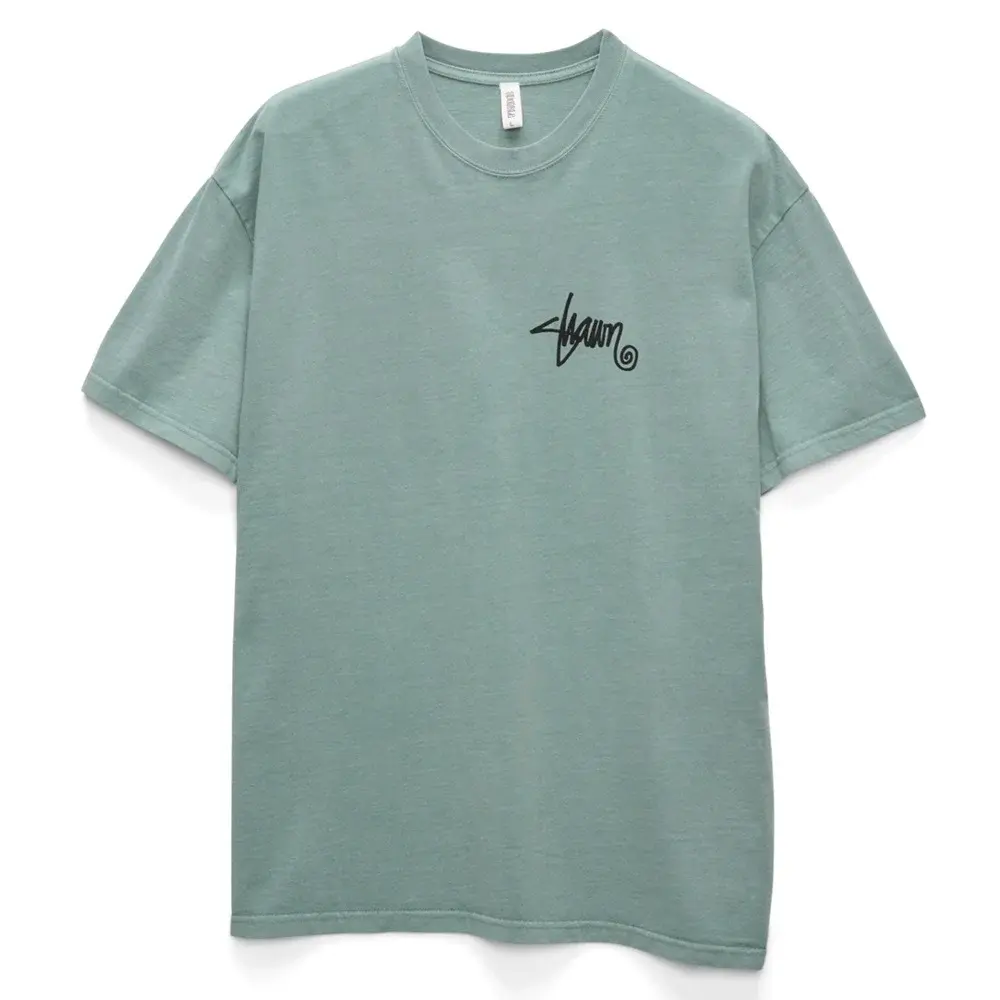 S-Double Shawn Script Washed Sage T-Shirt [Size: L]