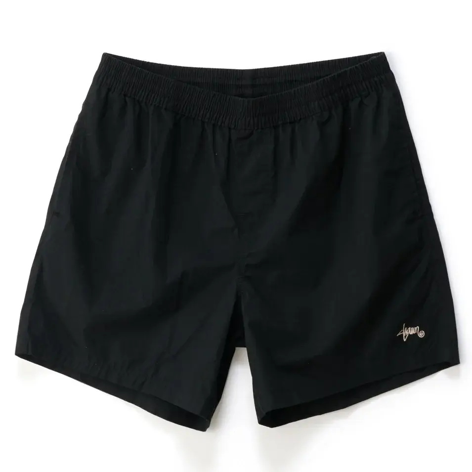 S-Double Poplin Coast Black Boxer Shorts [Size: S]