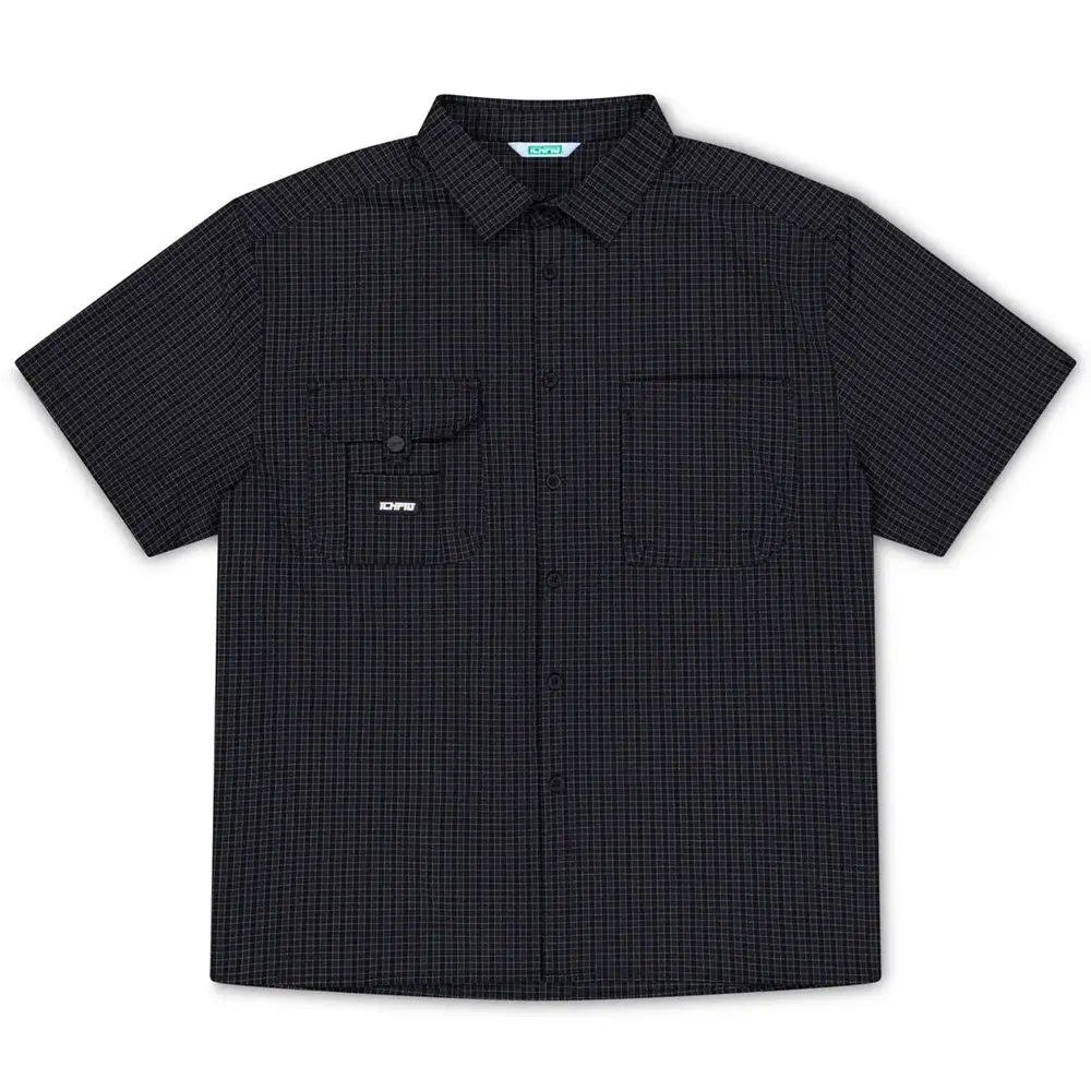 Ichpig Ripstop Para Check Black Button Up Shirt [Size: M]